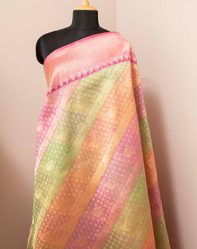 Jamdani-Handwoven Real Zari Tissue Rangkat Cotton Jamdani
