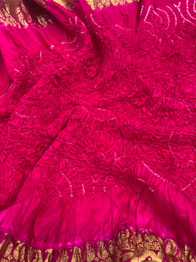 Bandhani-Kanjeevaram Bandhani Saree Pink In Colour