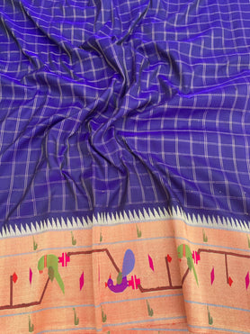 Paithani Saree Navy Blue In Colour