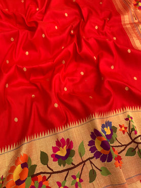 Paithani Saree Red In Colour