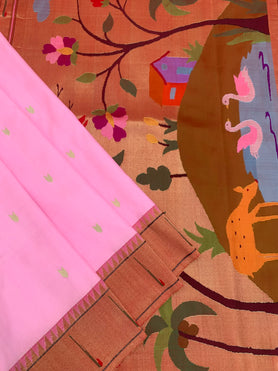 Paithani Saree Baby Pink In Colour
