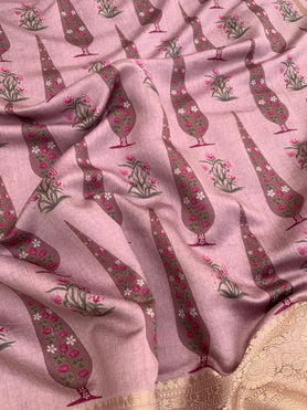 Chiniya Silk Saree Mauve In Colour